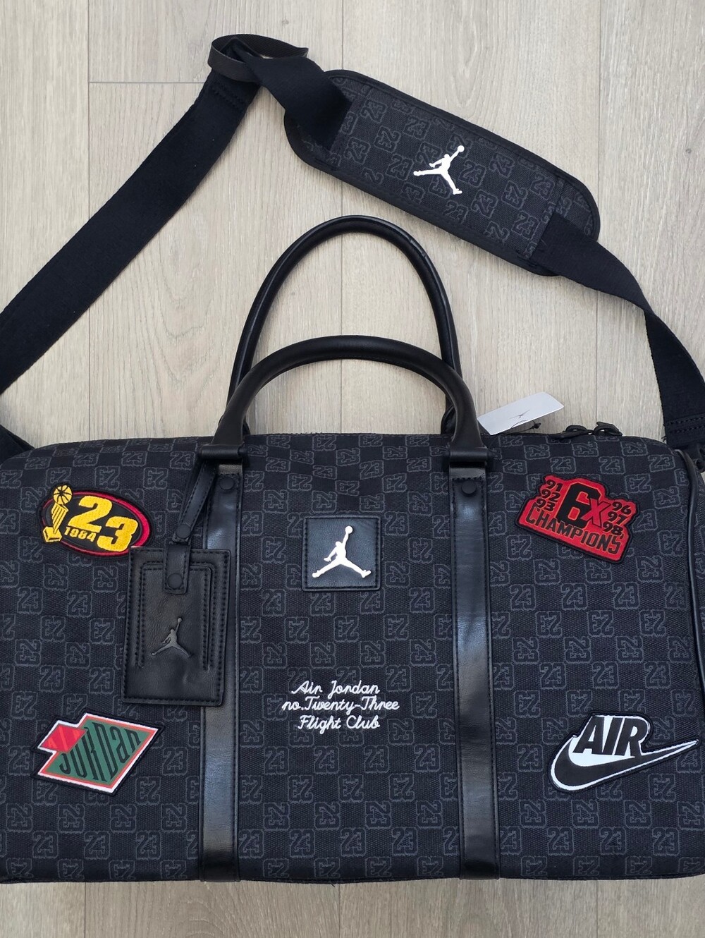 Nike Jordan Monogram Champion Luxury 25L Travel Duffle Bag MM9157-023 Size M NWT